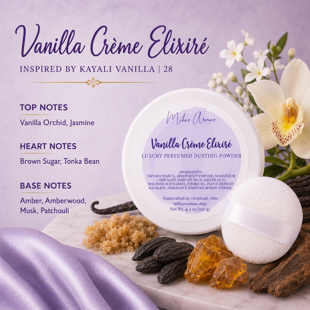 Vanilla Crème Elixiré Luxury Perfumed Dusting Powder