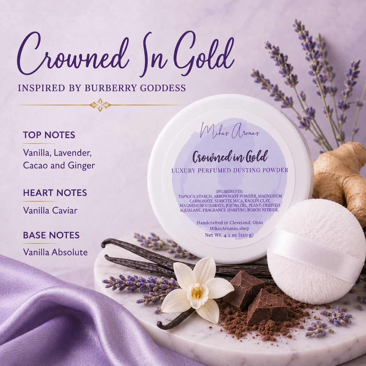 Crowned in Gold Luxury Perfumed Dusting Powder