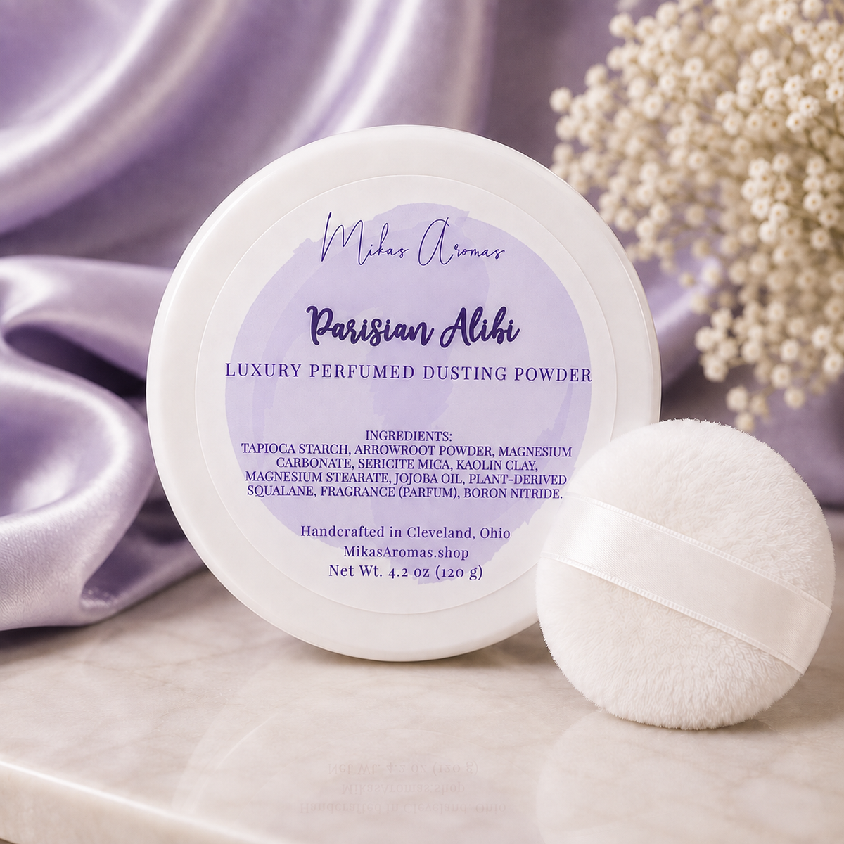 Parisian Alibi Luxury Perfumed Dusting Powder | Mikas Aromas