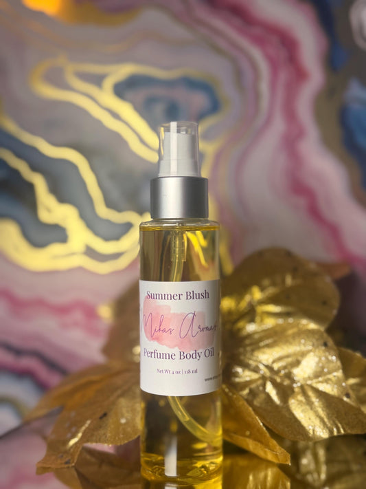 Summer Blush Perfume Body Oil – Peach Marshmallow Creamy Scented Body Oil | Mikas Aromas 4 oz