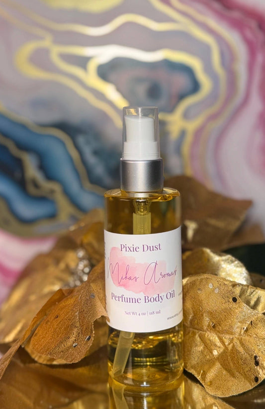 Pixie Dust Perfume Body Oil – Sweet Bubblegum Cotton Candy Scented Body Oil, 4 oz