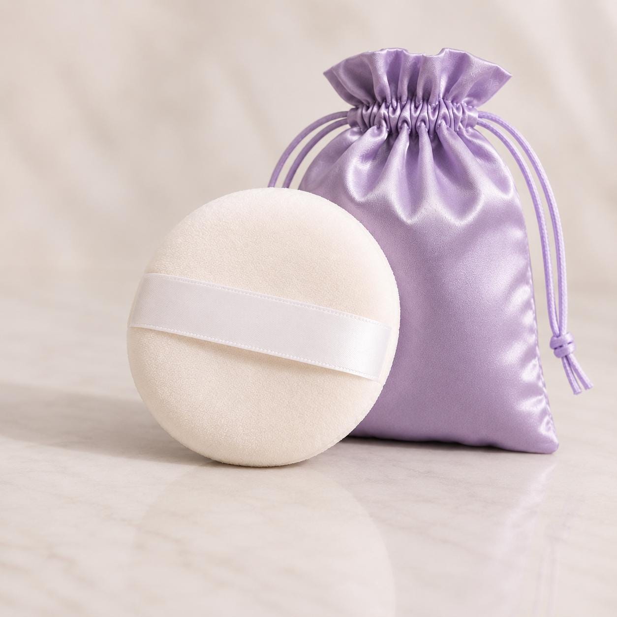 4-Inch Velour Body Powder Puff + Satin Drawstring Bag | Dusting Powder Puff Upgrade | Mikas Aromas