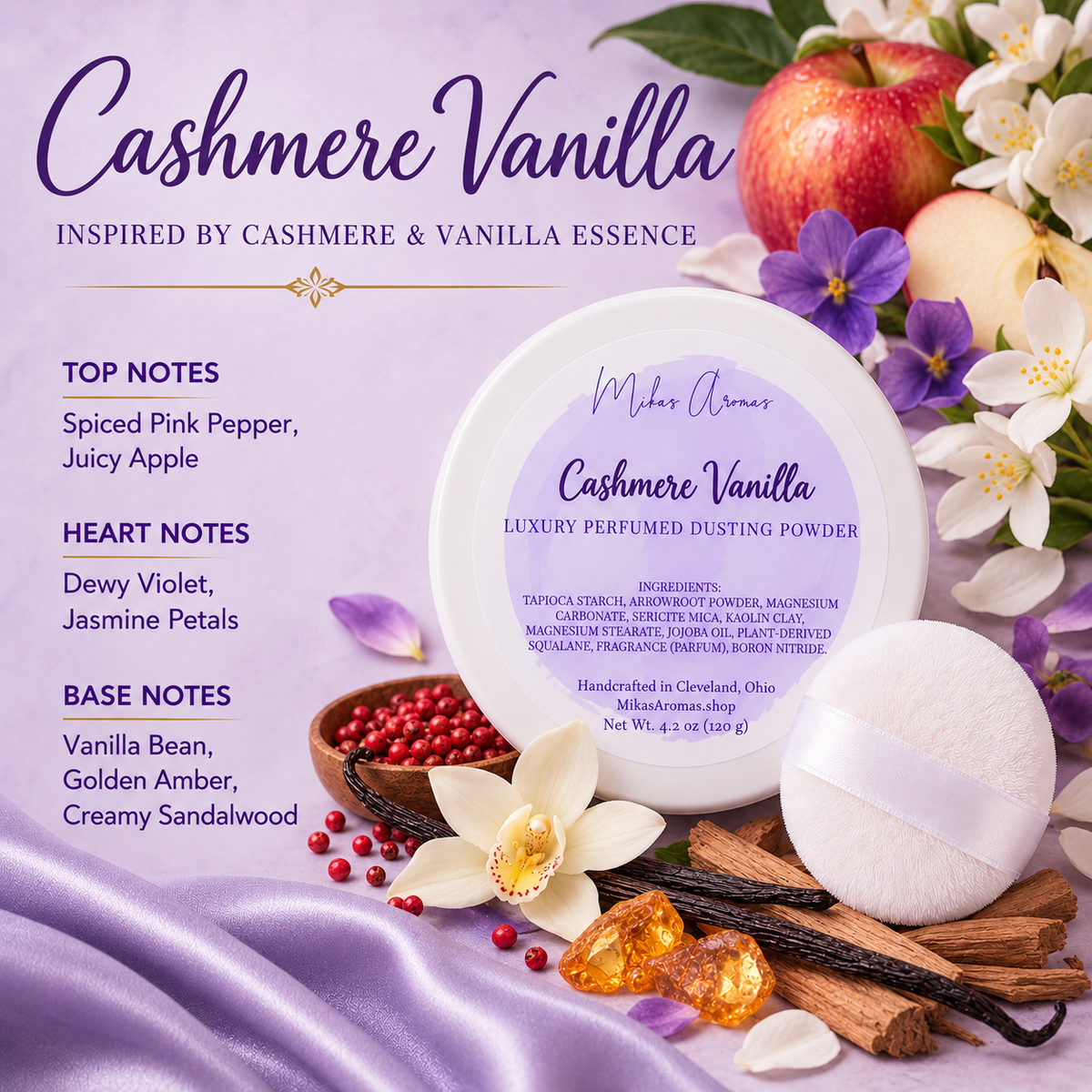 Cashmere Vanilla Luxury Perfumed Dusting Powder