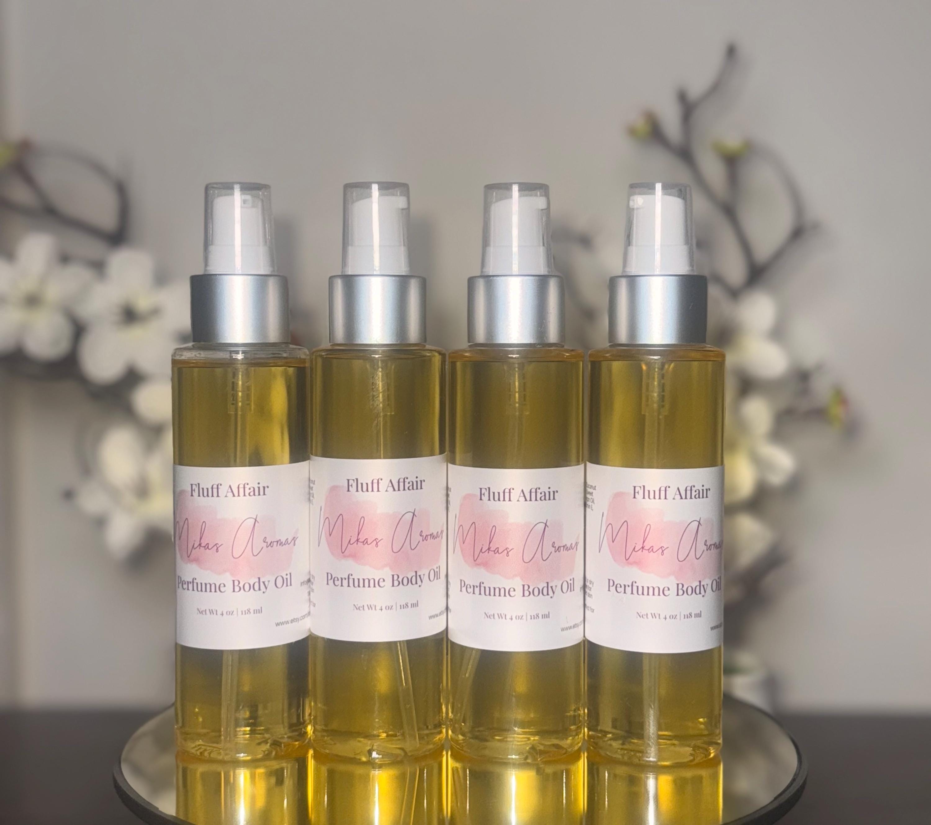 Fluff Affair Perfume Body Oil – Marshmallow Vanilla Long Lasting Sweet Scented Body Oil | Mikas Aromas 4 oz
