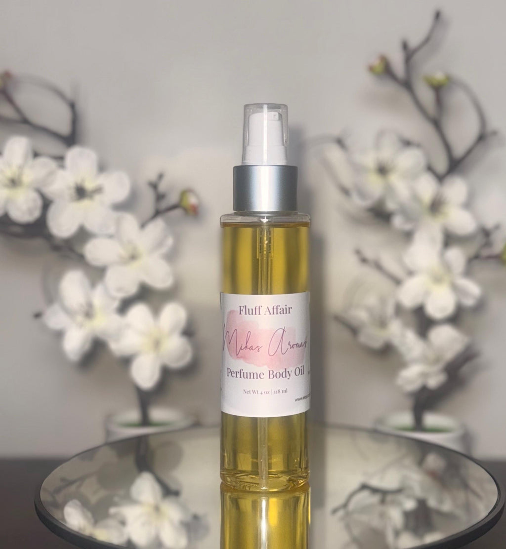 Fluff Affair Perfume Body Oil – Marshmallow Vanilla Long Lasting Sweet Scented Body Oil | Mikas Aromas 4 oz