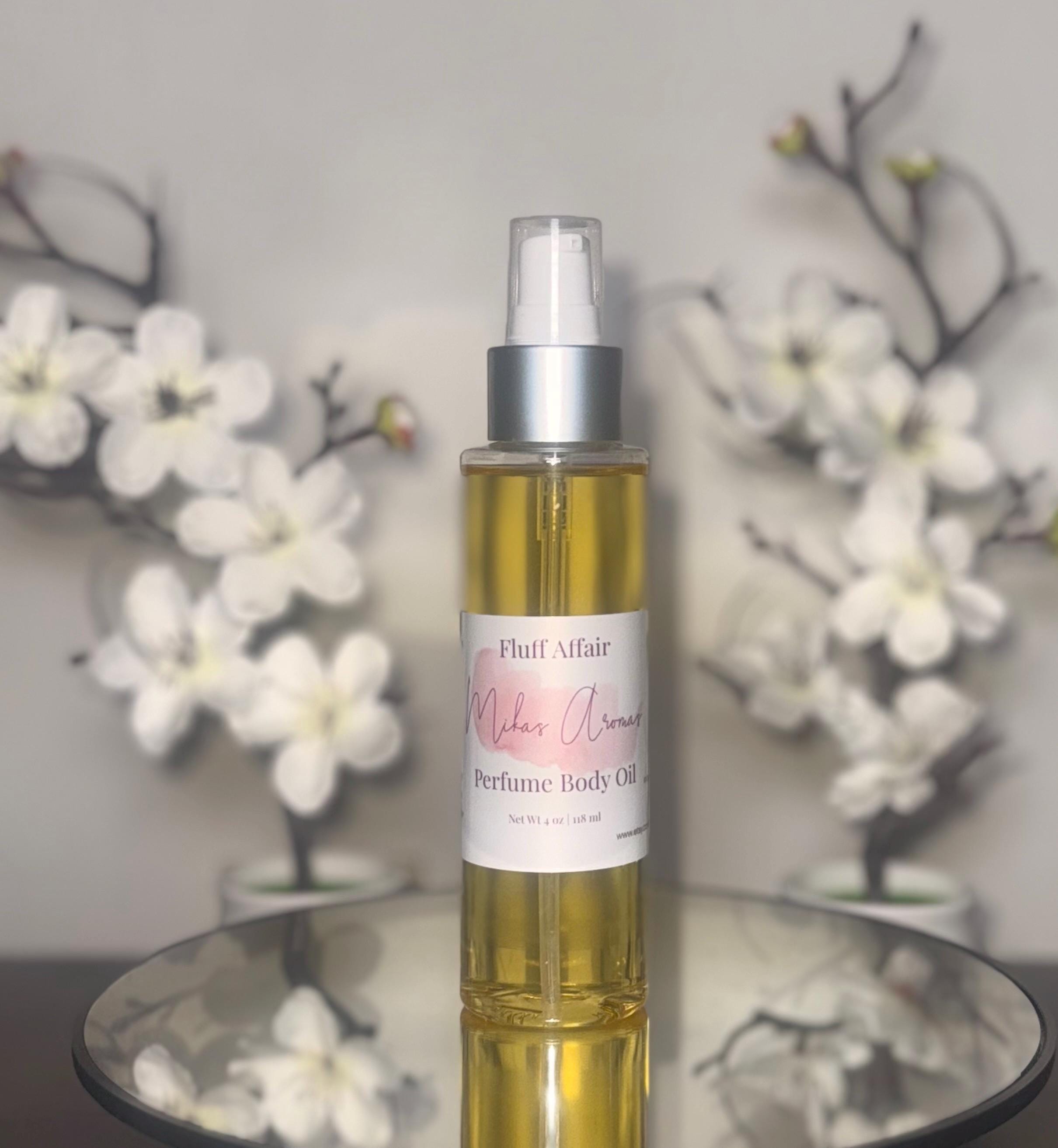 Fluff Affair Perfume Body Oil – Marshmallow Vanilla Long Lasting Sweet Scented Body Oil | Mikas Aromas 4 oz