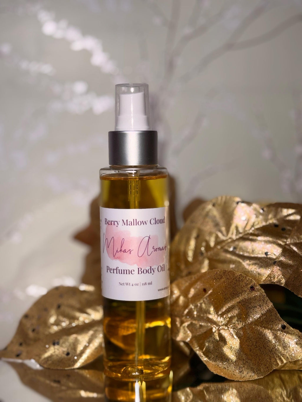 Berry Mallow Cloud Perfume Body Oil – Warm Vanilla Amber Scent (4 oz)