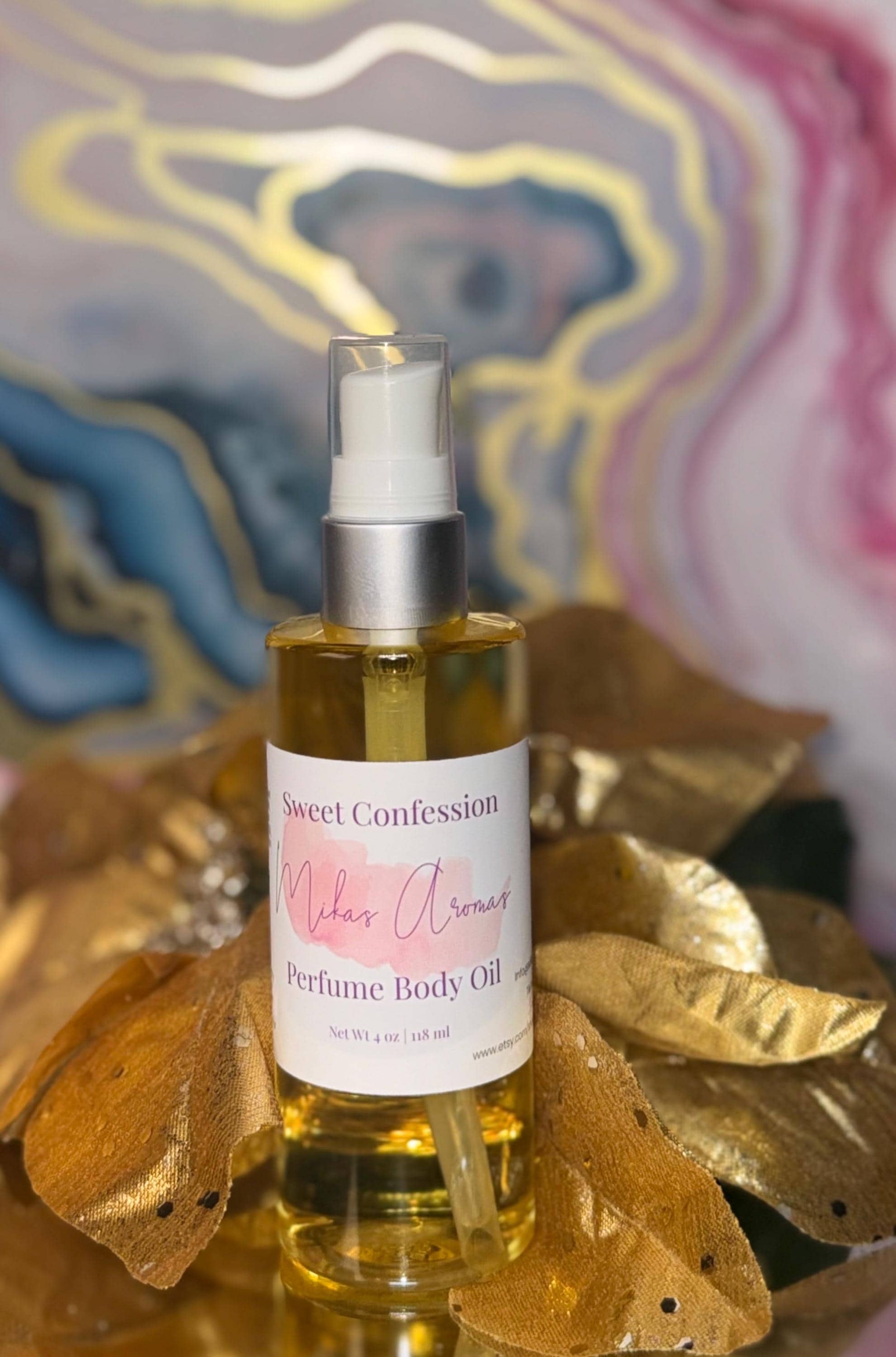 Sweet Confession Perfume Body Oil – Marshmallow Orange Blossom Scented, 4 oz