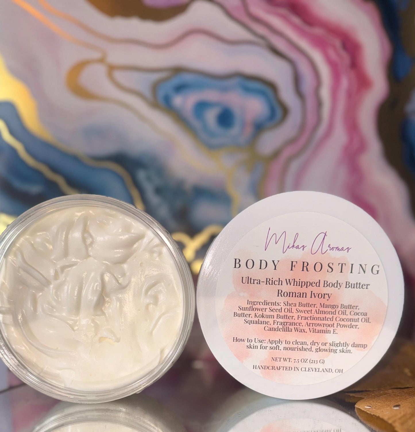 Roman Ivory | Whipped Body Butter | Luxe Body Frosting | Citrus Marshmallow Vanilla Moisturizing Cream