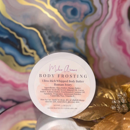 Roman Ivory | Whipped Body Butter | Luxe Body Frosting | Citrus Marshmallow Vanilla Moisturizing Cream