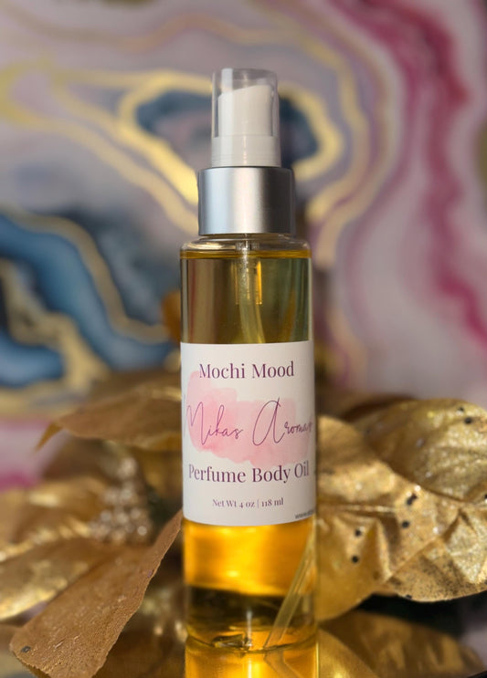 Mochi Mood Perfume Body Oil – Milky Marshmallow, Rice Milk & Soft Peach | Mikas Aromas 4 oz