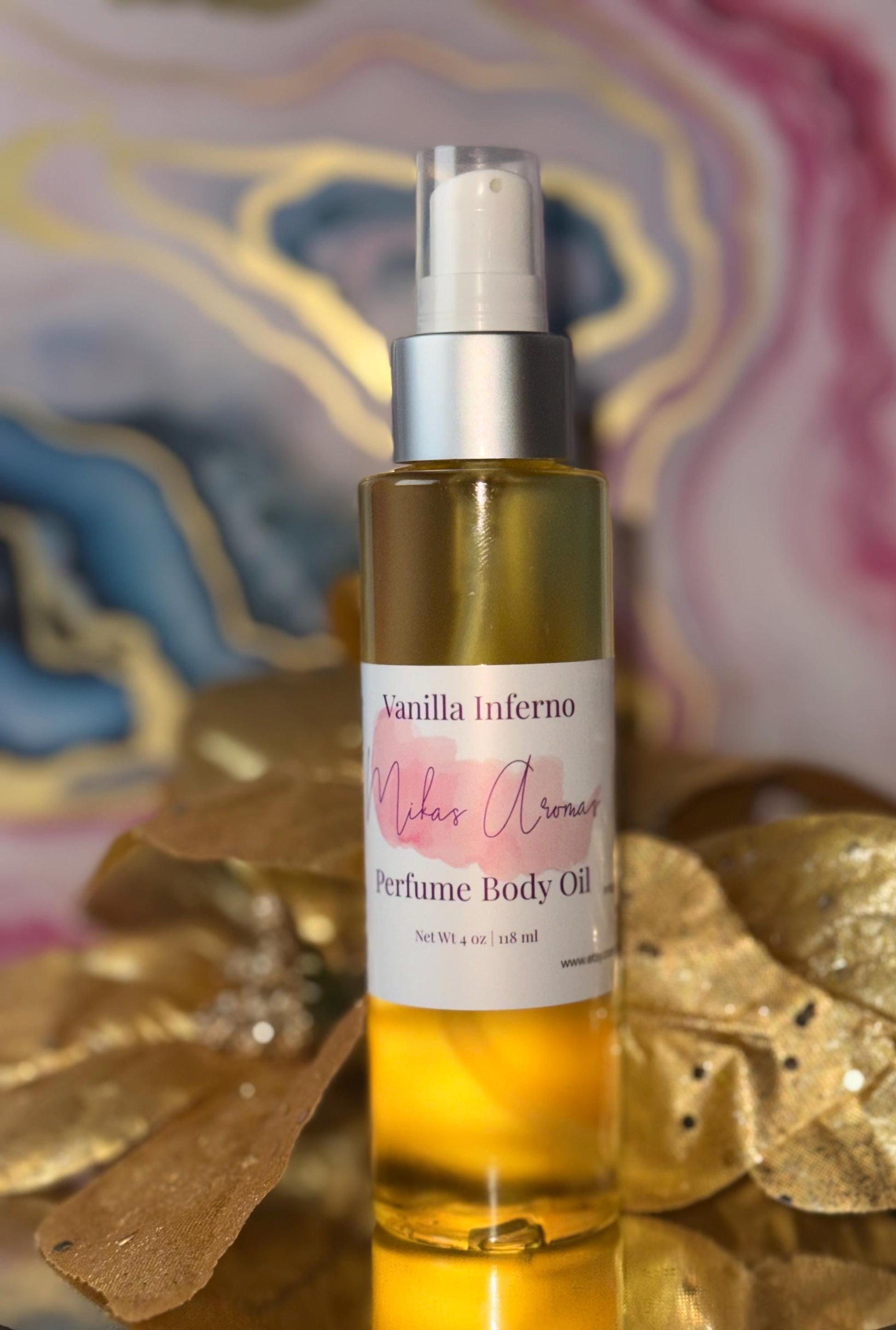 Vanilla Inferno Perfume Body Oil – Smoky Vanilla Brown Sugar Scented Body Oil | Mikas Aromas 4 oz