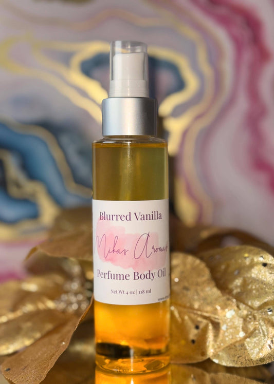 Blurred Vanilla Perfume Body Oil – Smoky Caramel Vanilla Woods Scented Body Oil | Mikas Aromas 4 oz
