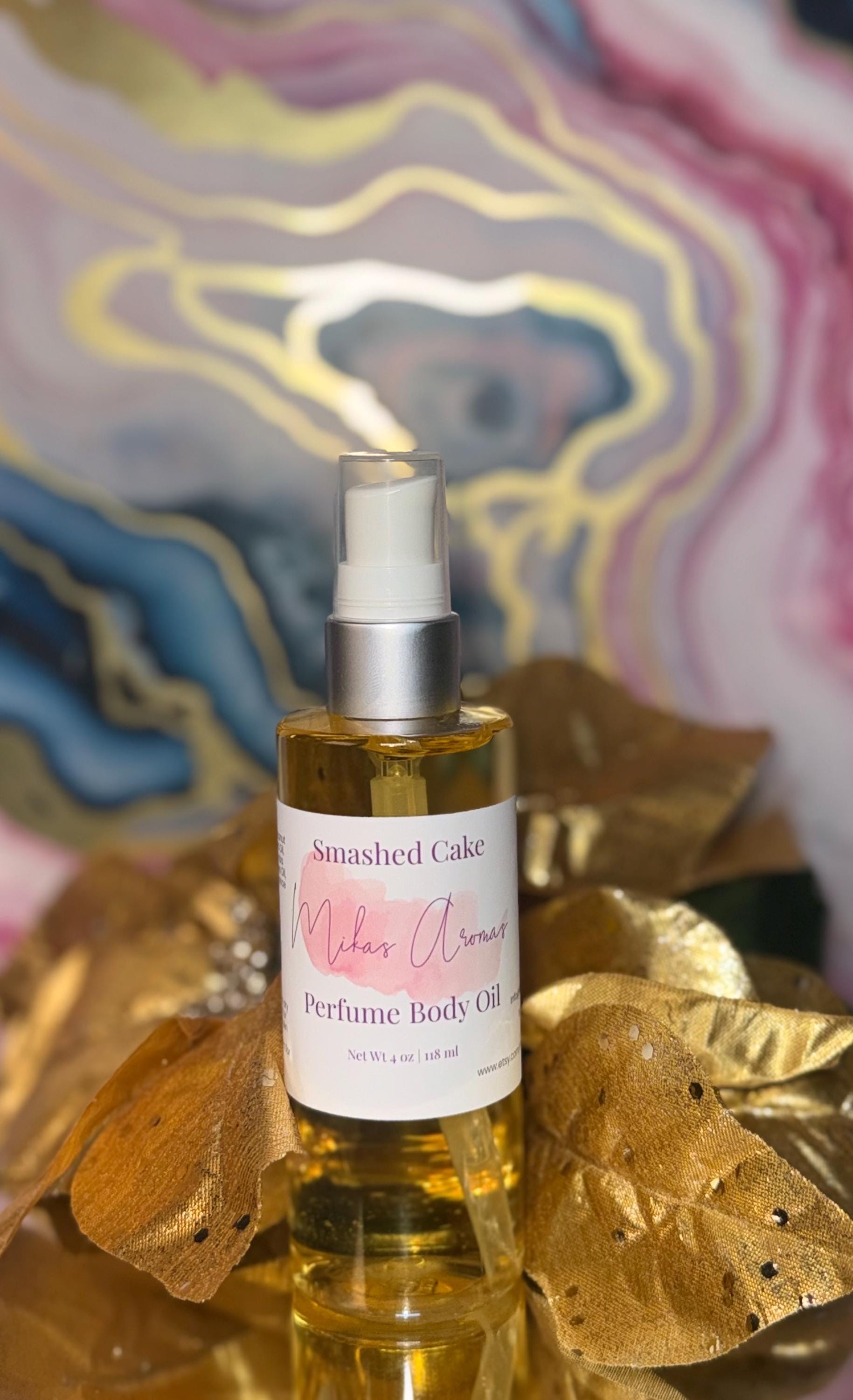 Smashed Cake Perfume Body Oil – Vanilla Birthday Cake Gourmand Scented Body Oil | Mikas Aromas 4 oz