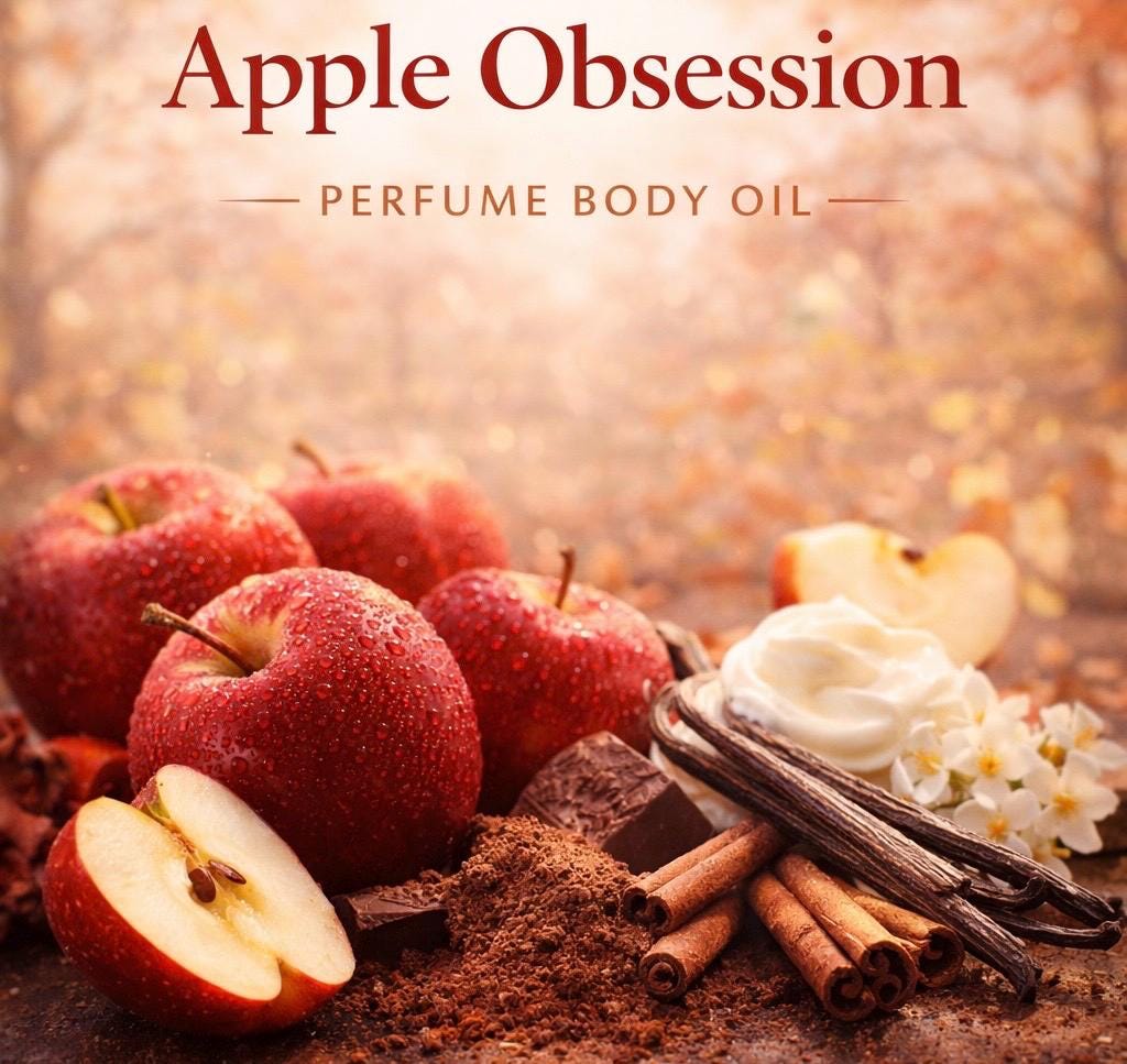 Apple Obsession Perfume Body Oil – Red Apple Vanilla Cinnamon Scented Body Oil | Mikas Aromas 4 oz
