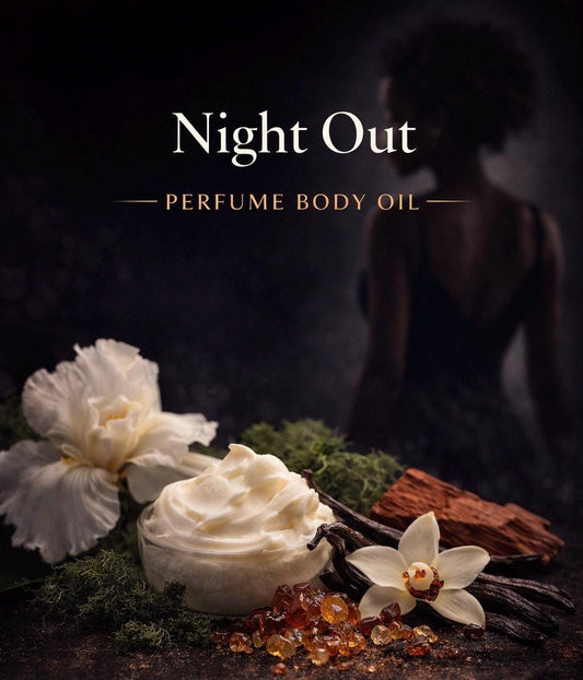 Night Out Perfume Body Oil – Orris Vanilla Musk Cedar Scented Body Oil | Mikas Aromas 4 oz