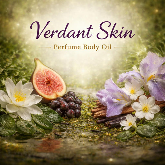 Verdant Skin Perfume Body Oil – Fig Iris Vanilla Musk Scented Body Oil | Mikas Aromas 4 oz