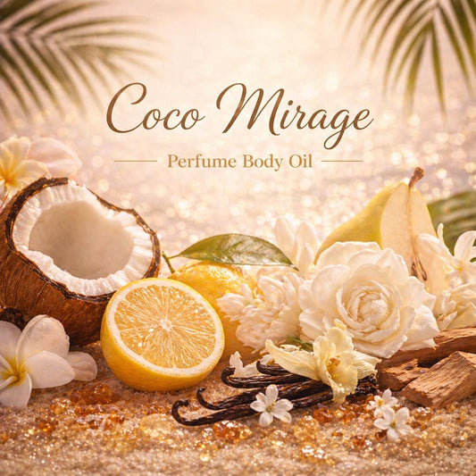 Coco Mirage Perfume Body Oil – Coconut Vanilla Lemon Scented Body Oil