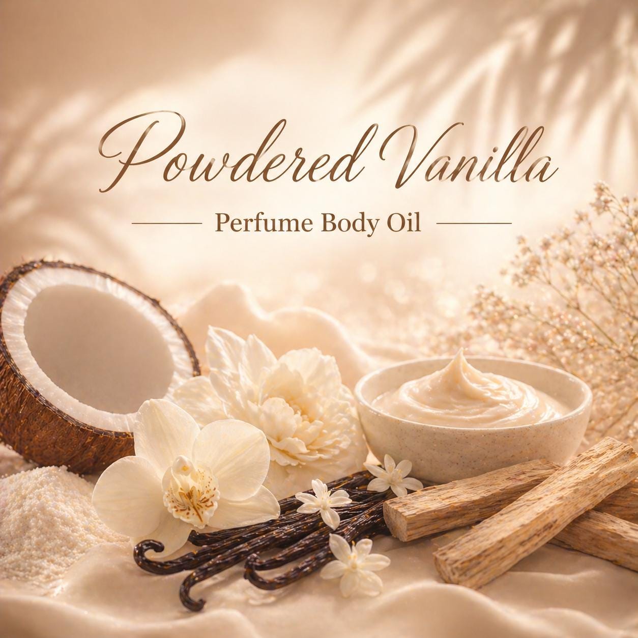 Powdered Vanilla Perfume Body Oil – Coconut Powder Vanilla Musk Scented Body Oil