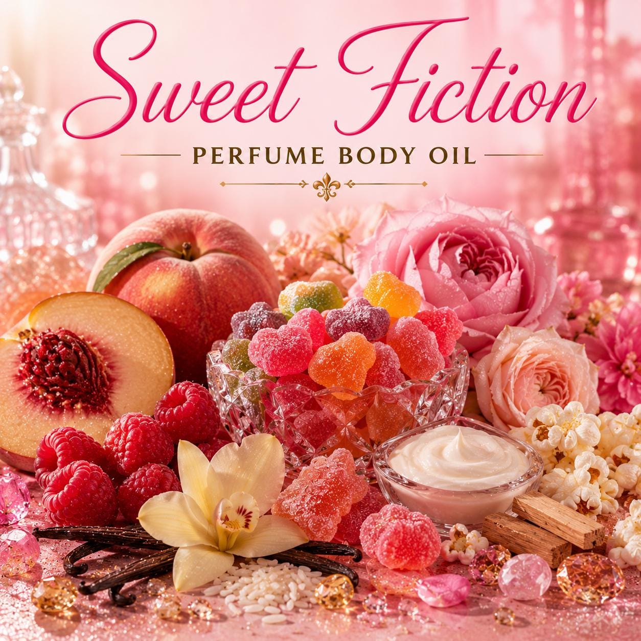 Sweet Fiction Perfume Body Oil – Fruity Candy Vanilla Body Oil | Mikas Aromas 4 oz