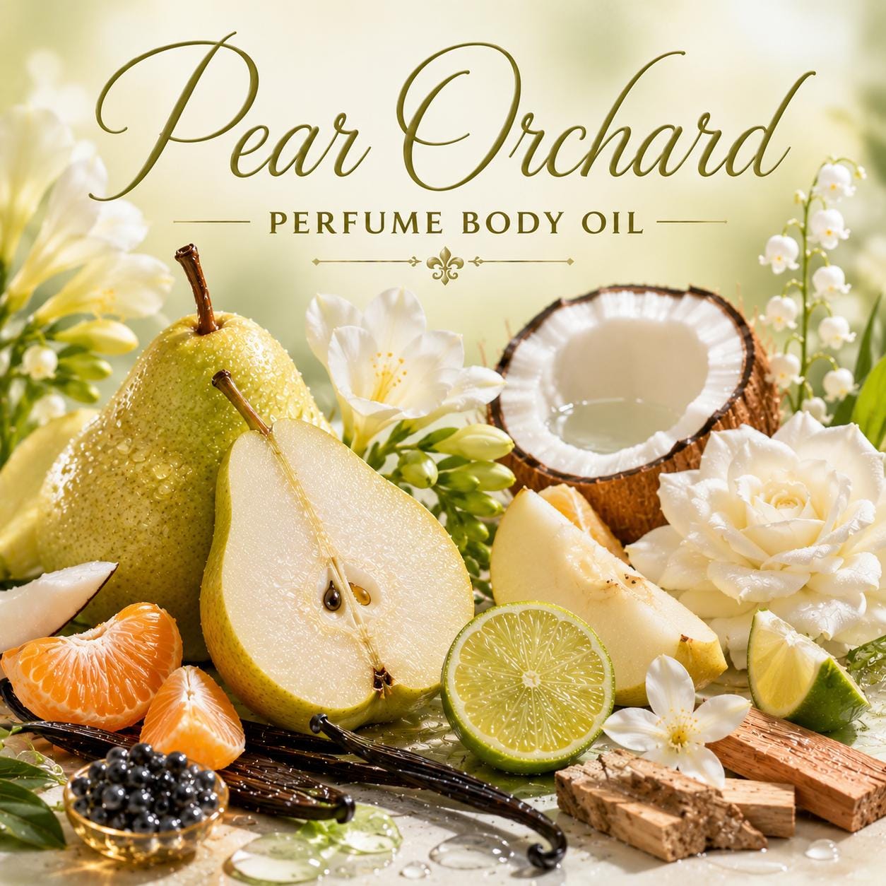 Pear Orchard Perfume Body Oil – Juicy Pear Vanilla Body Oil | Mikas Aromas 4 oz