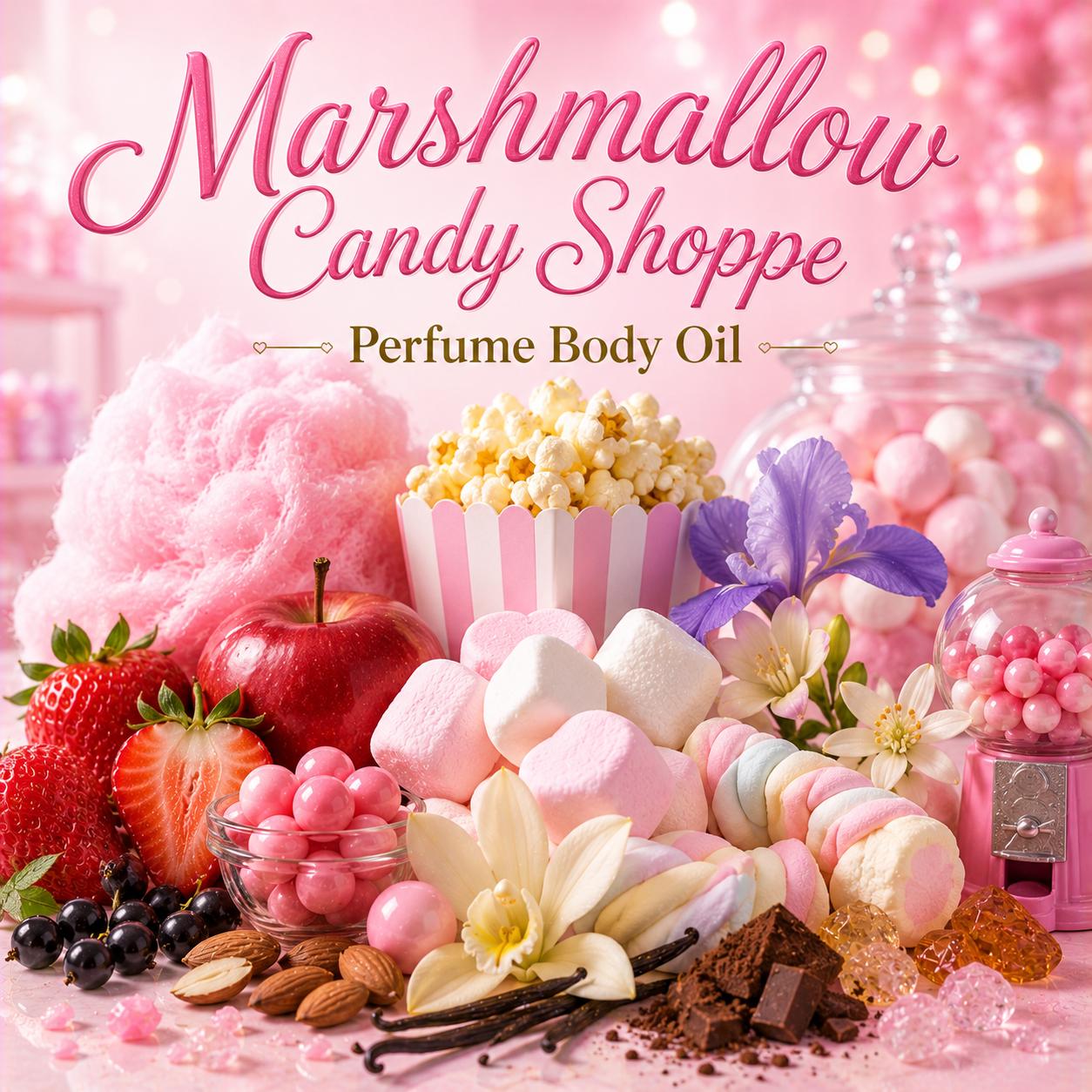 Marshmallow Candy Shoppe Perfume Body Oil – Strawberry Cotton Candy Marshmallow Scented Body Oil | Mikas Aromas 4 oz