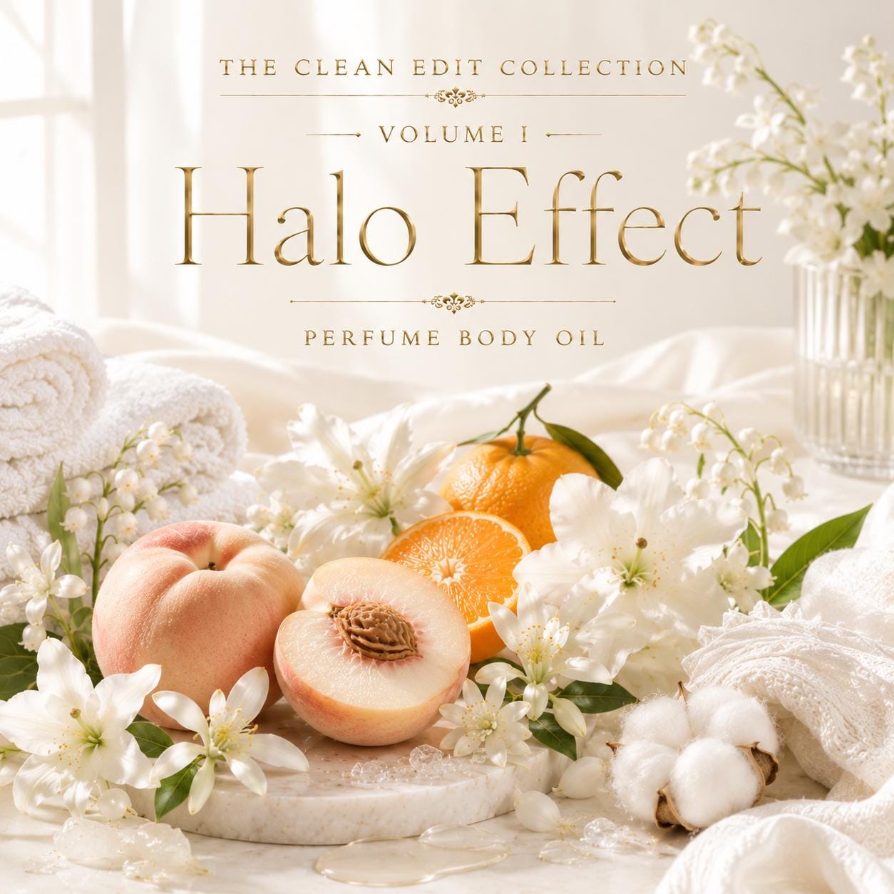 Halo Effect Perfume Body Oil – White Peach Clean Musk Perfume Body Oil | Mikas Aromas 4 oz