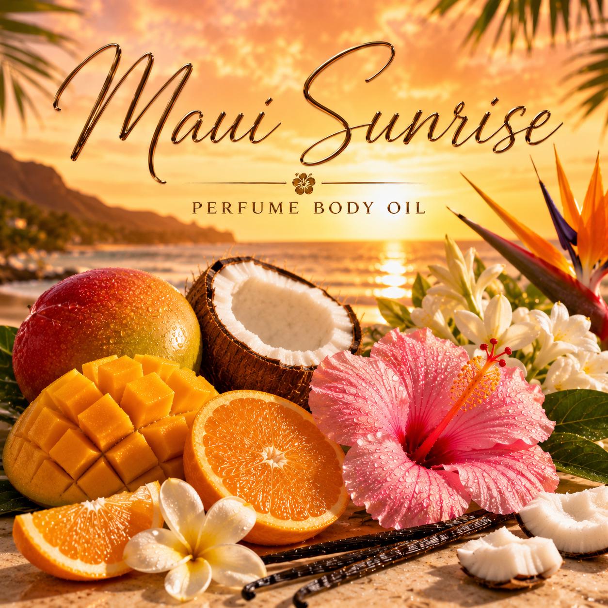 Maui Sunrise Perfume Body Oil – Tropical Mango Guava Perfume Body Oil | Mikas Aromas 4 oz