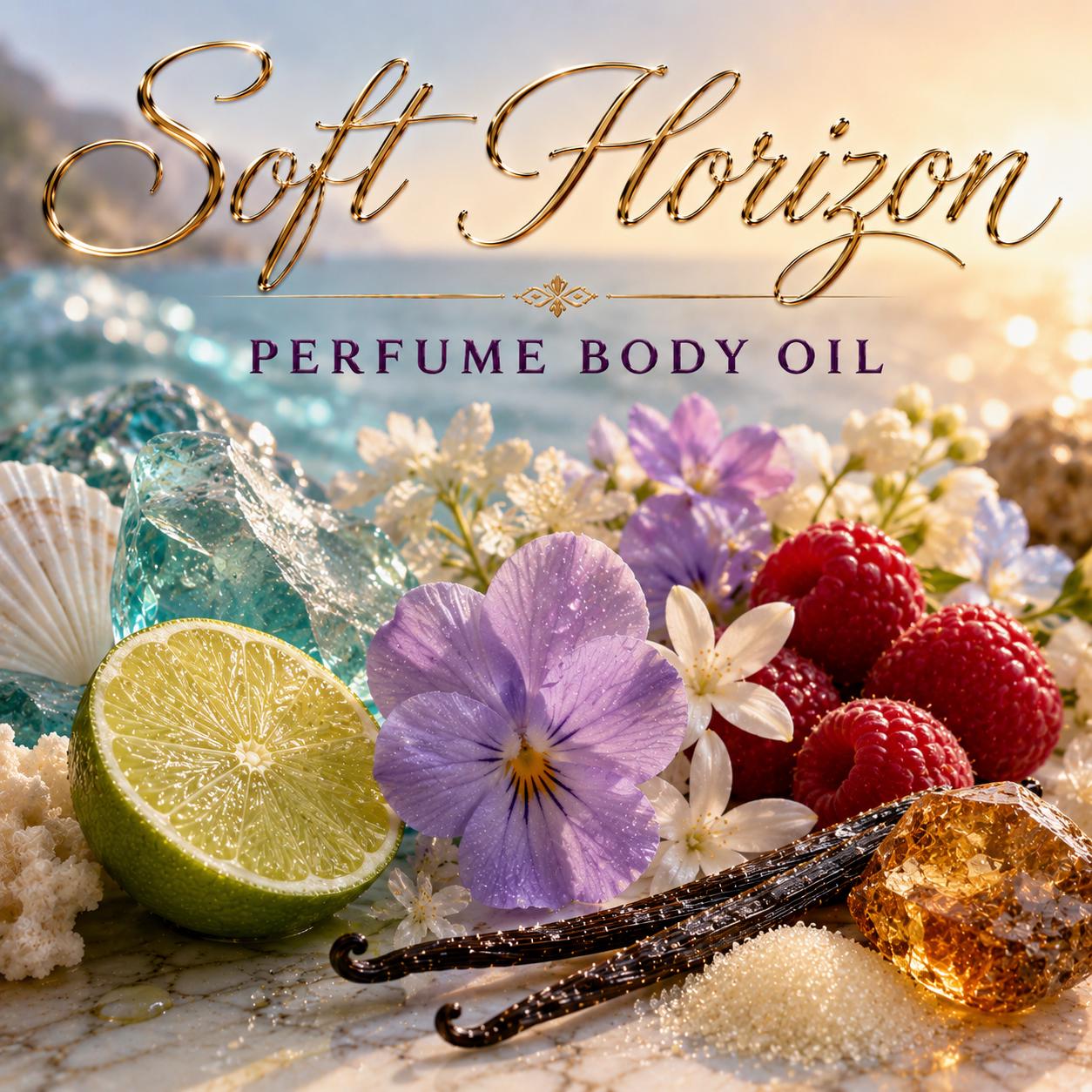 Soft Horizon Perfume Body Oil – Marine Raspberry Vanilla Musk Body Oil | Mikas Aromas 4 oz