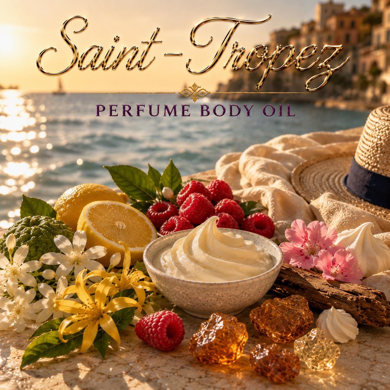 Saint-Tropez Perfume Body Oil – Raspberry Meringue Vanilla Gourmand Body Oil | Mikas Aromas 4 oz